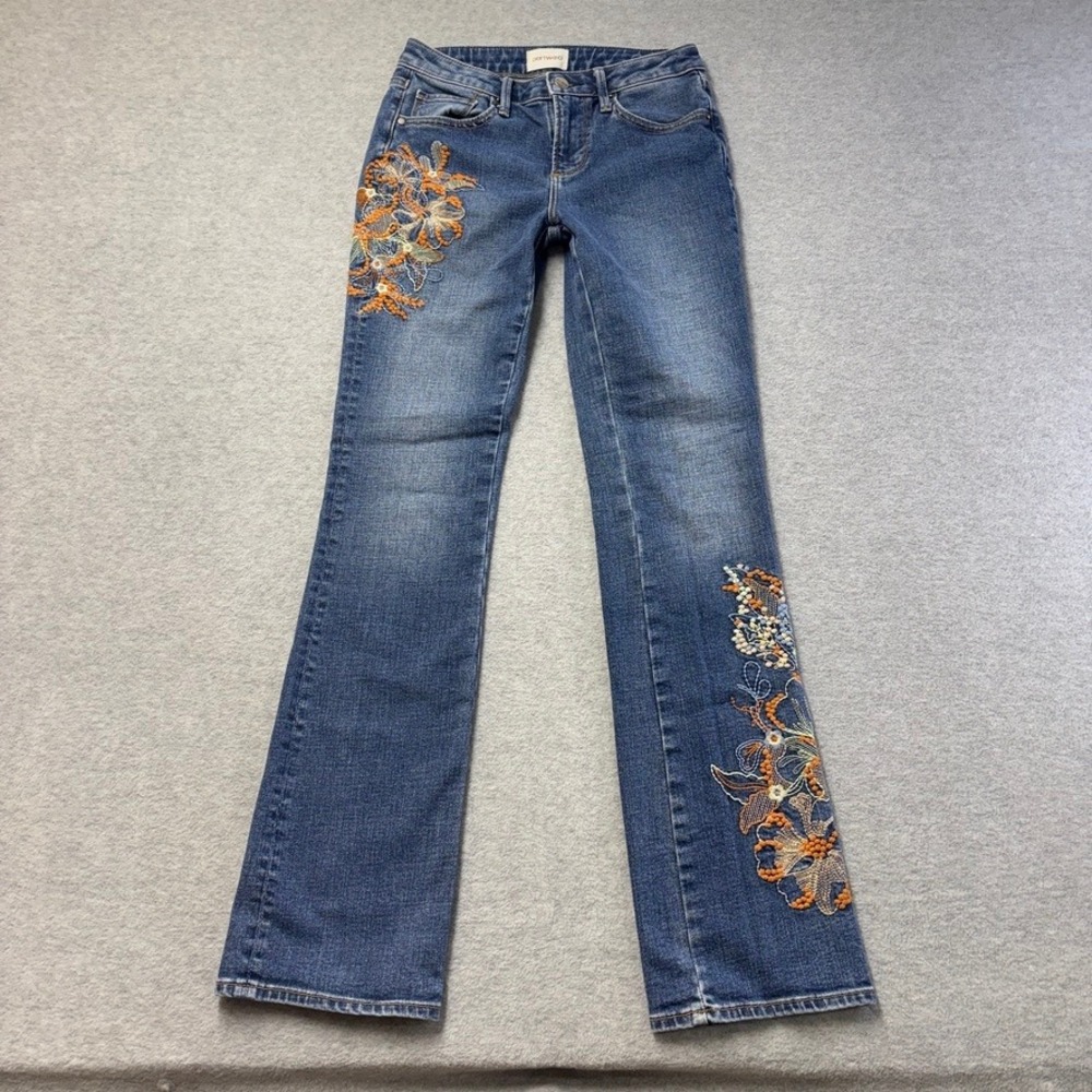 Driftwood Kelly Embroidered Floral Bootcut Jeans Womens 24 Blue Medium Denim
